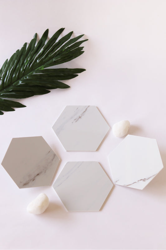 Hexa Marble Coasters (Set of 4) - keos.life