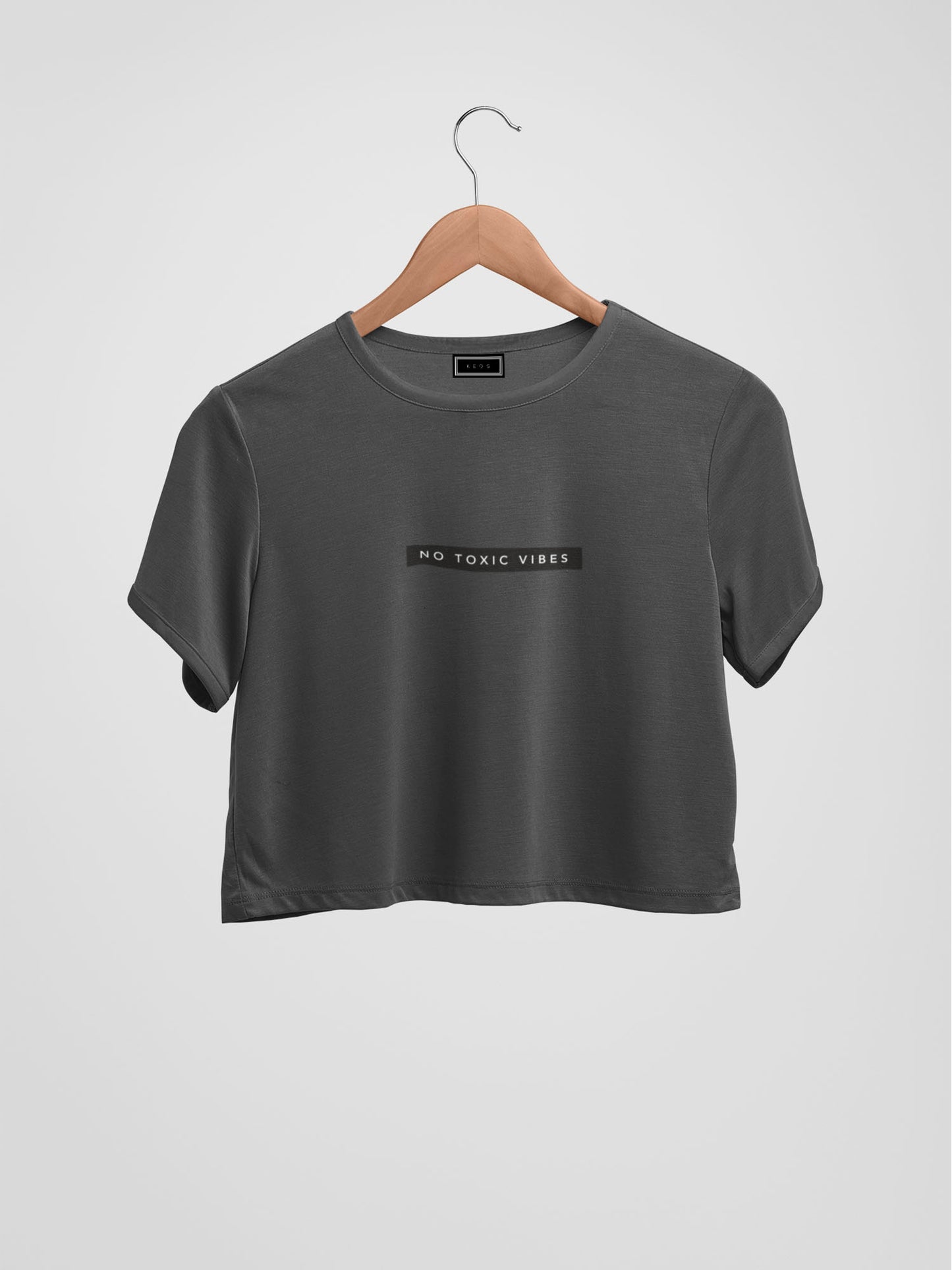 No Toxic Vibes Organic Cotton Crop Top - keos.life