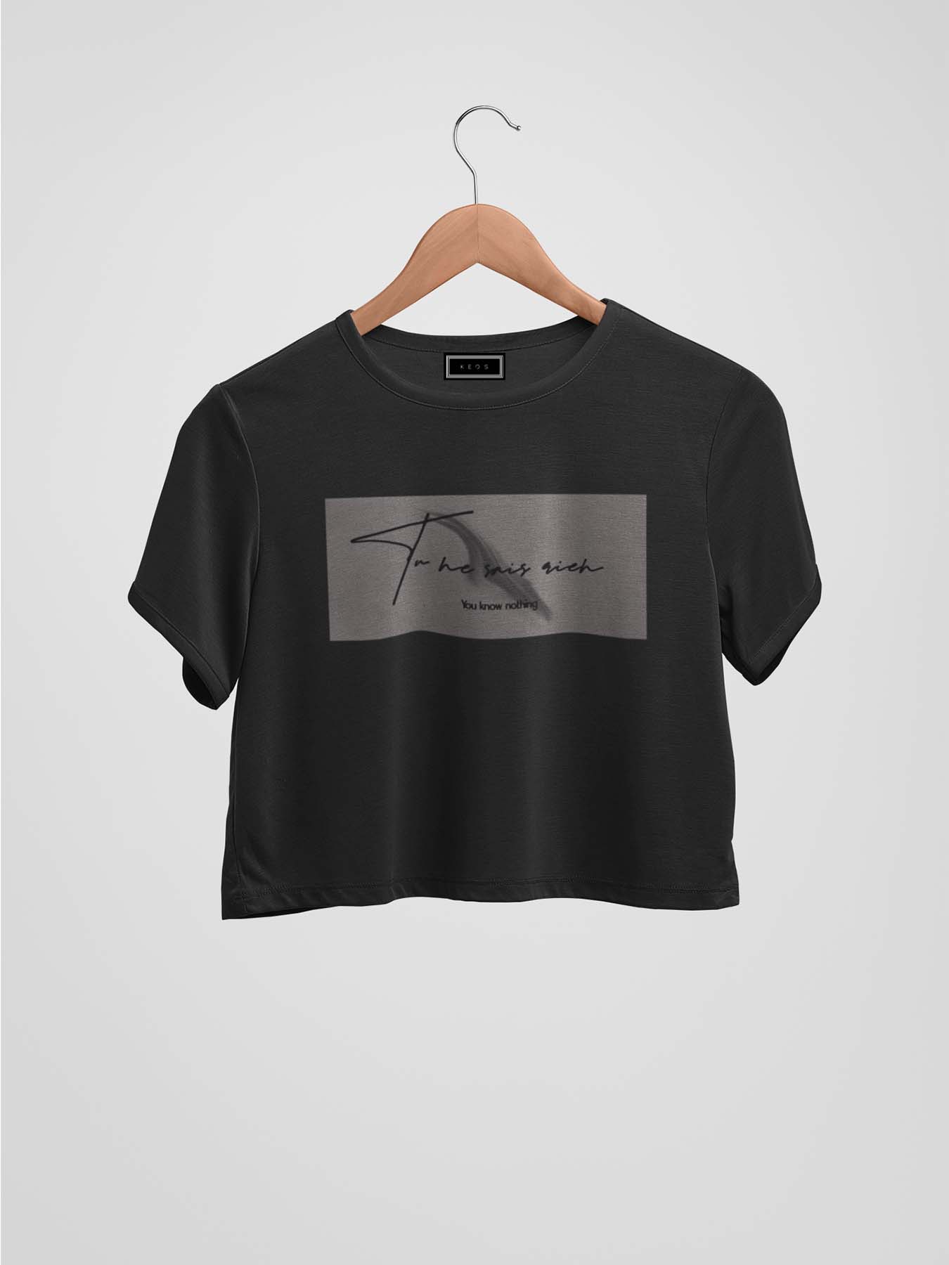 You Know Nothing Organic Cotton Crop Top - keos.life