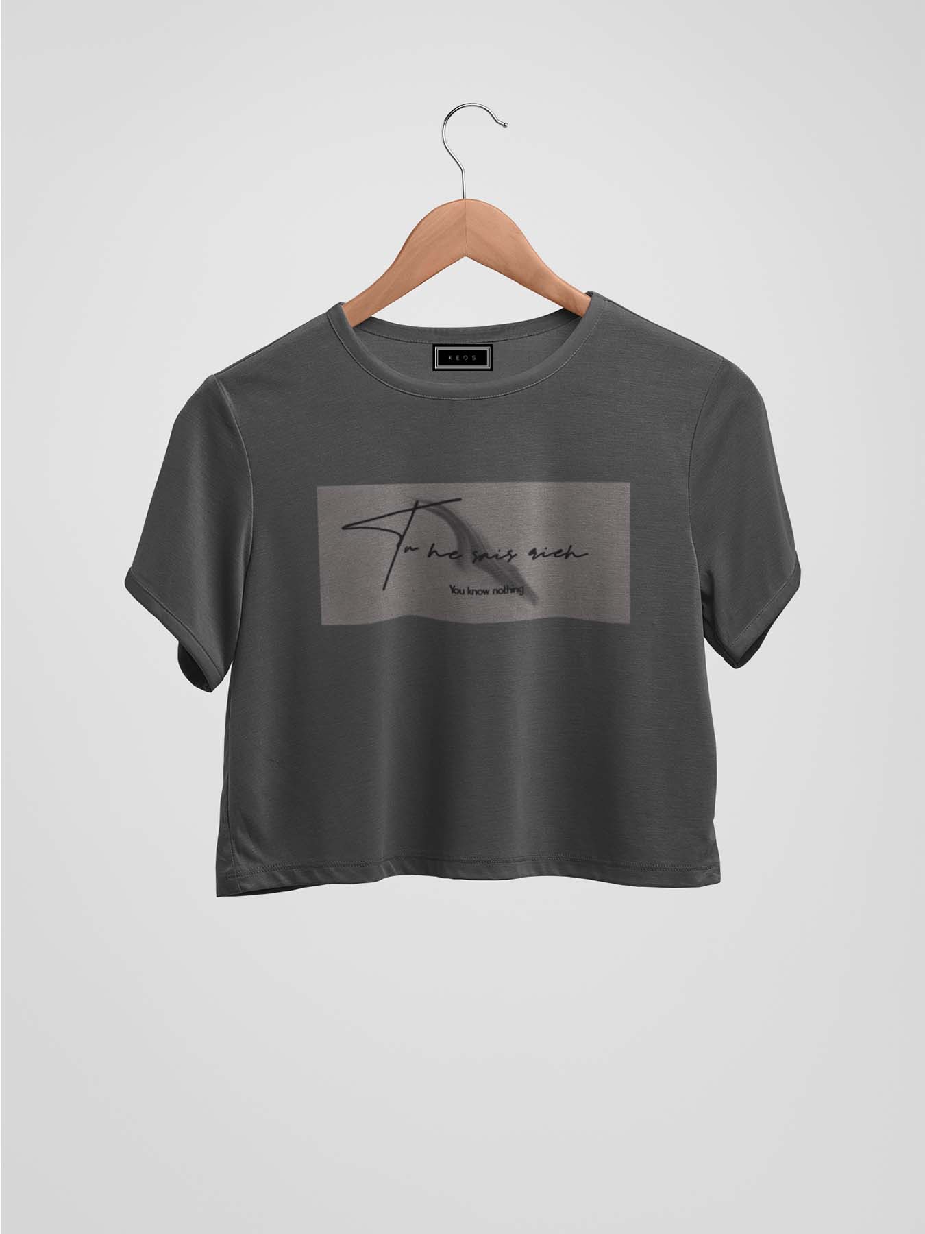 You Know Nothing Organic Cotton Crop Top - keos.life