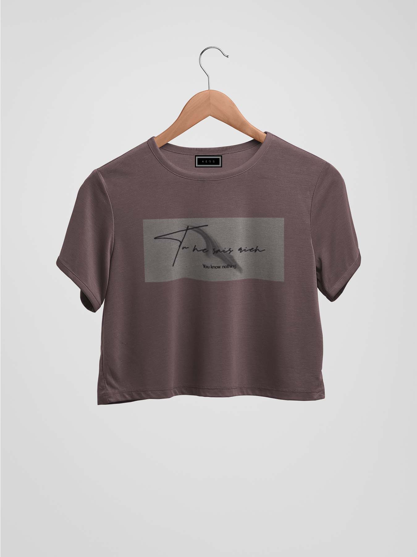 You Know Nothing Organic Cotton Crop Top - keos.life