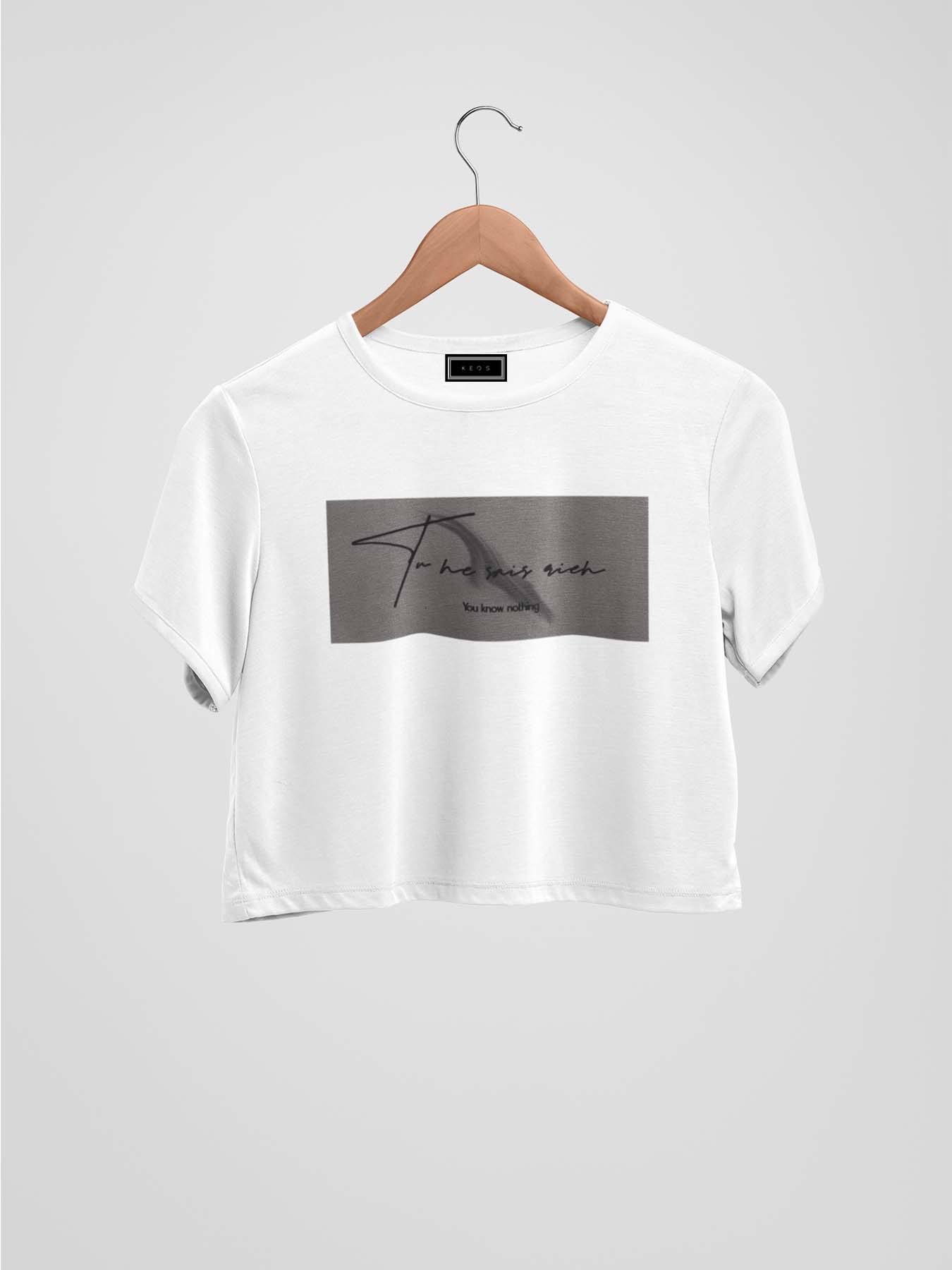 You Know Nothing Organic Cotton Crop Top - keos.life