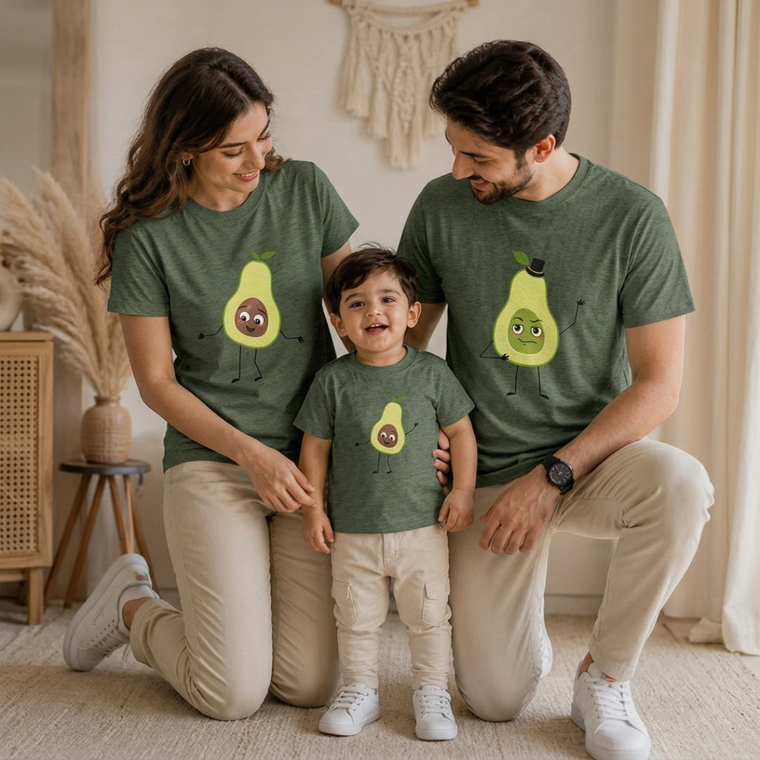 “Avocado Family” (Pack of 3) - mini & Me Matching T-Shirts