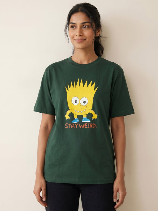 Cotton Graphic T-Shirt – Stay Weird | Regular Fit