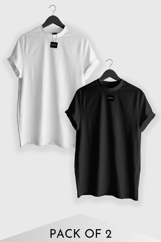 Basic Essentials T-shirts - Black & White - Pack of 2 - keos.life