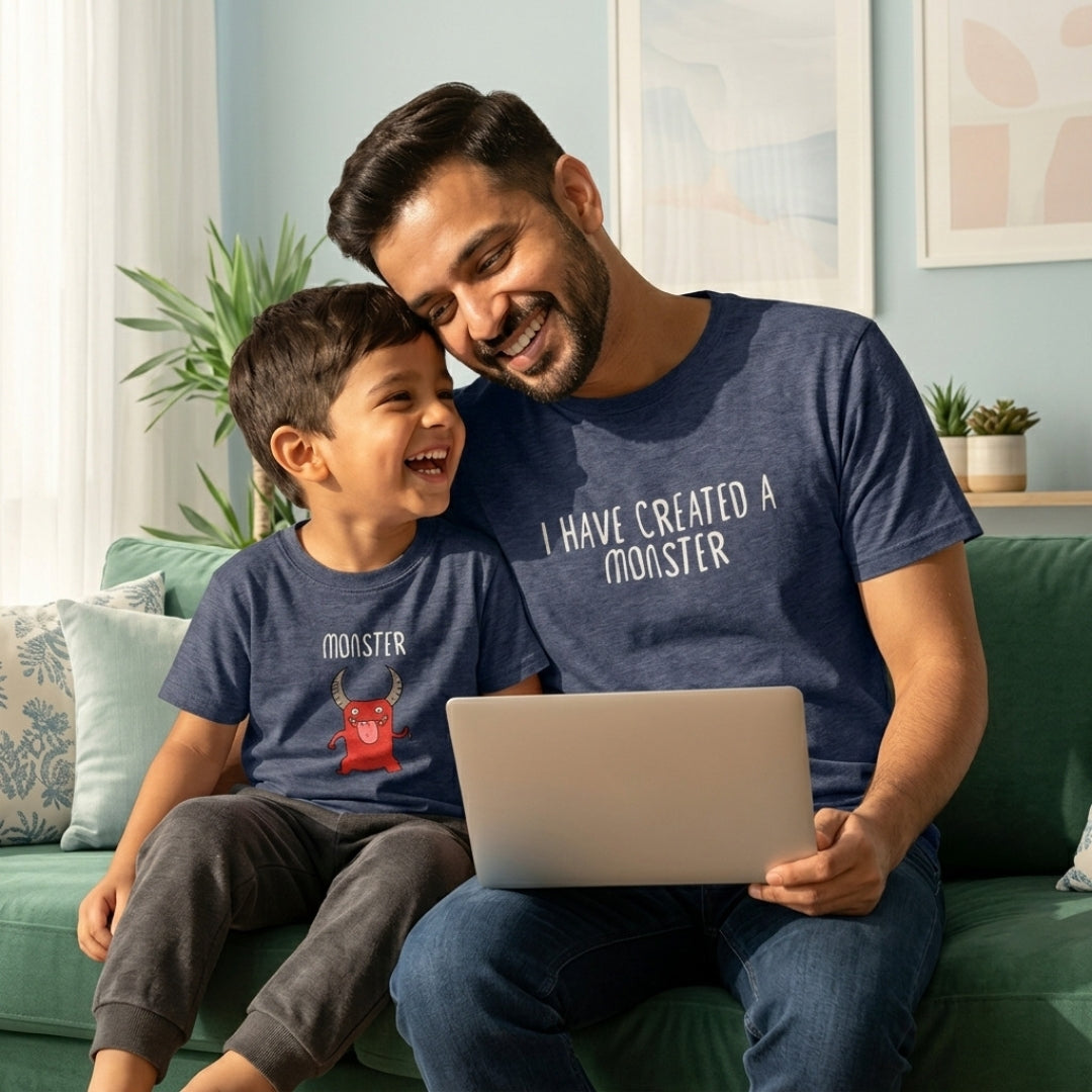 “I’ve Created a Monster & Monster” (Family Pack) - mini & Me Matching T-Shirts