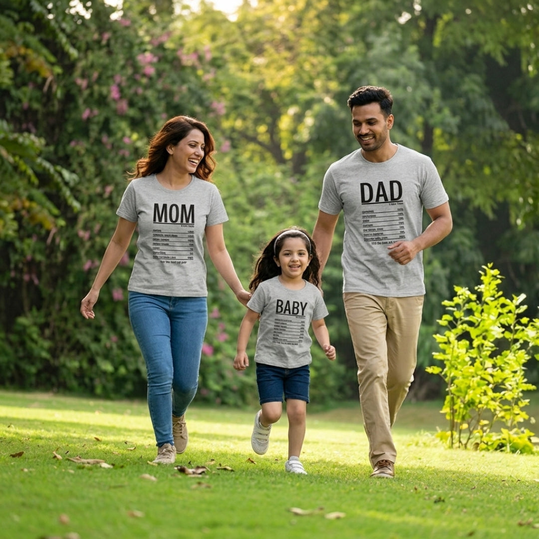 “Nutrition Facts” (Pack of 3) - mini & Me Matching T-Shirts