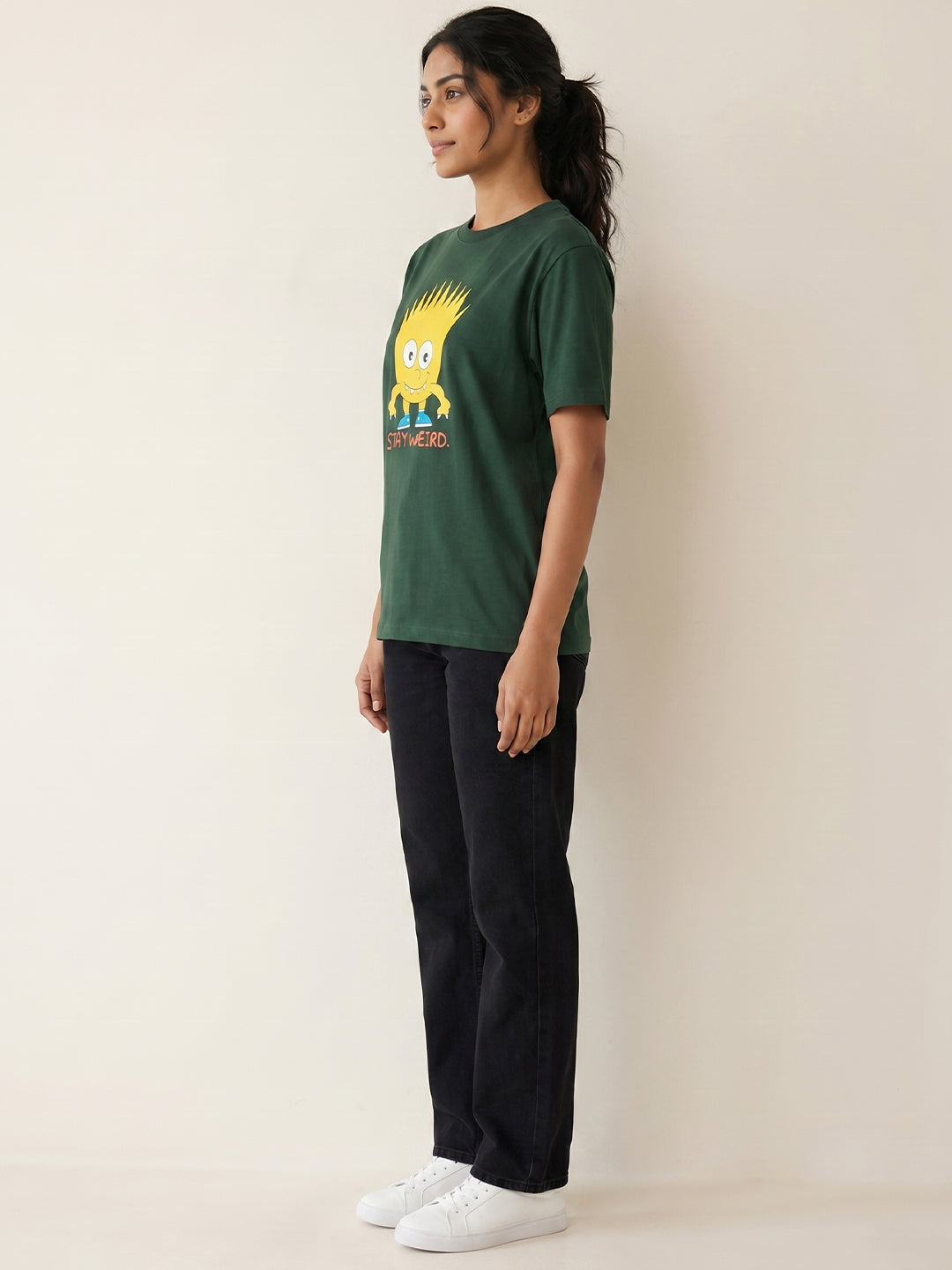 Cotton Graphic T-Shirt – Stay Weird | Regular Fit