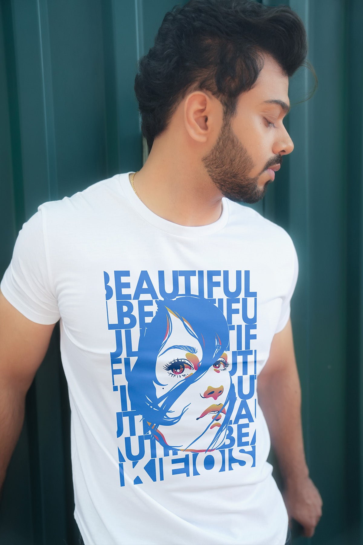 Beautiful Organic Longline Cotton Graphic T-shirt