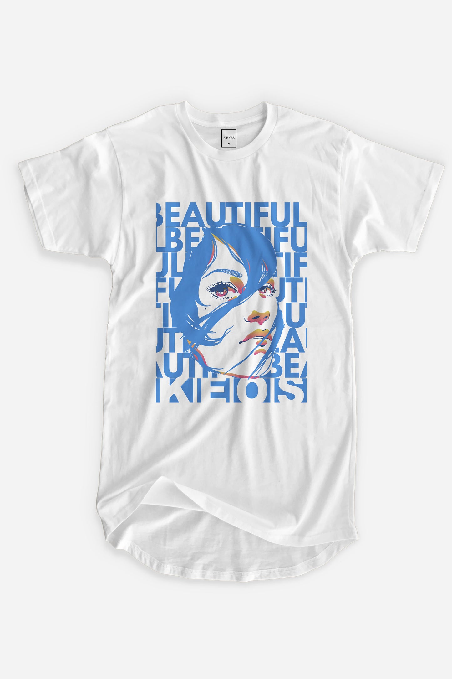 Beautiful Organic Longline Cotton Graphic T-shirt