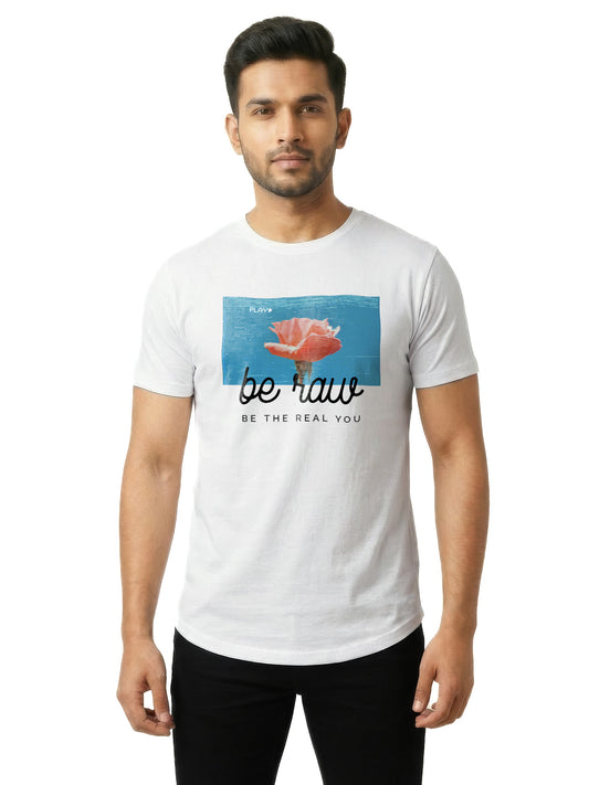 Organic Cotton Graphic T-Shirt – Be Raw | Longline Fit