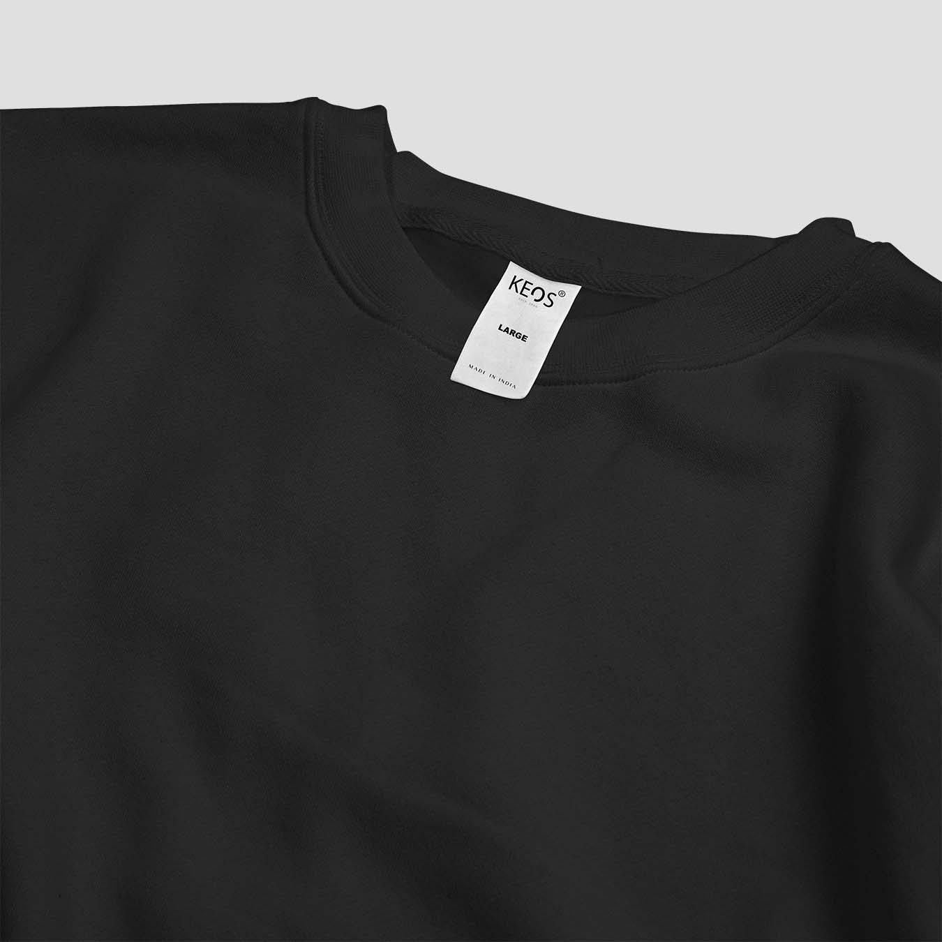 Essential Crewneck Sweatshirt - Black - keos.life