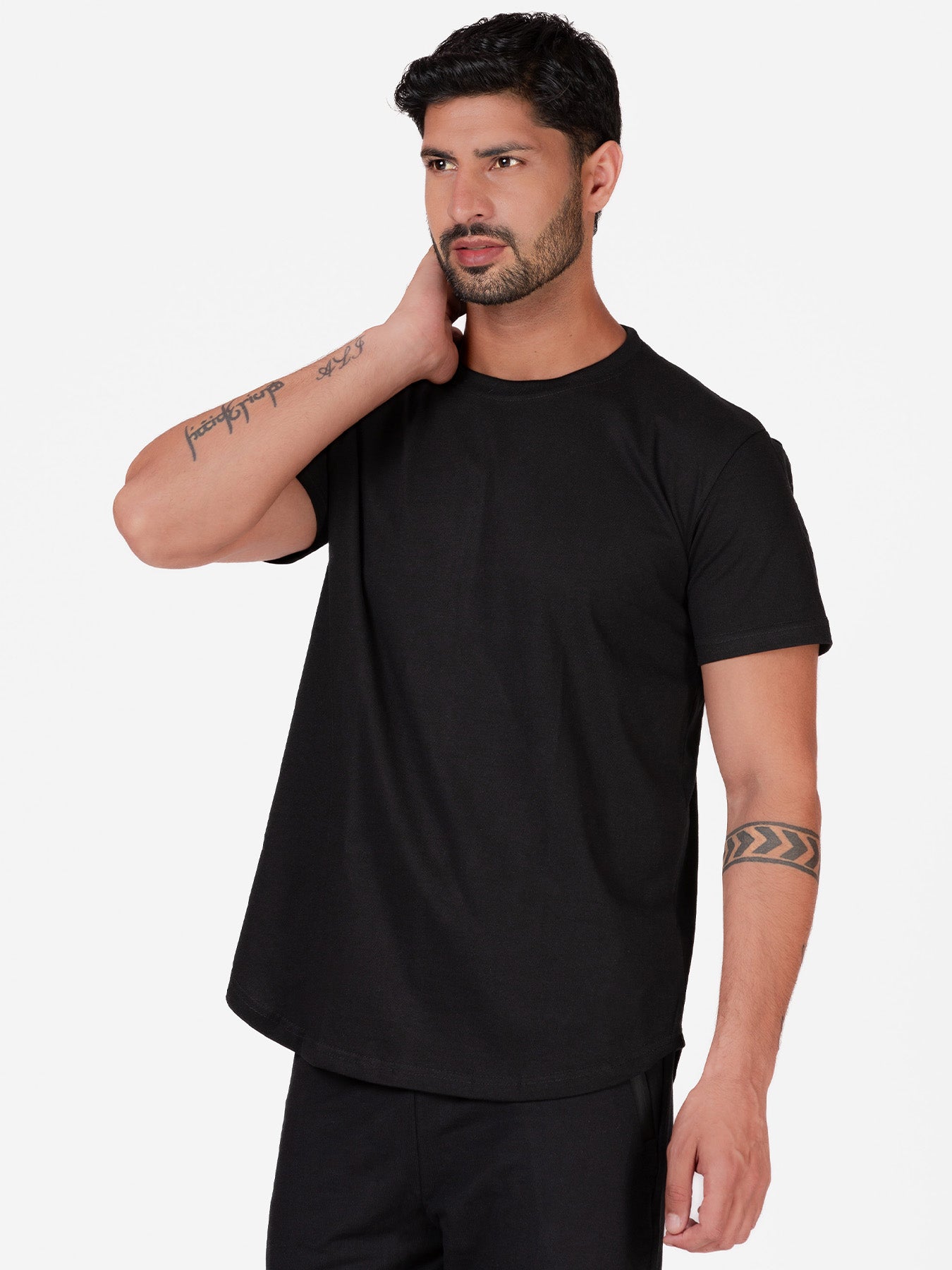 Organic Cotton T-Shirt - Black | Longline Fit