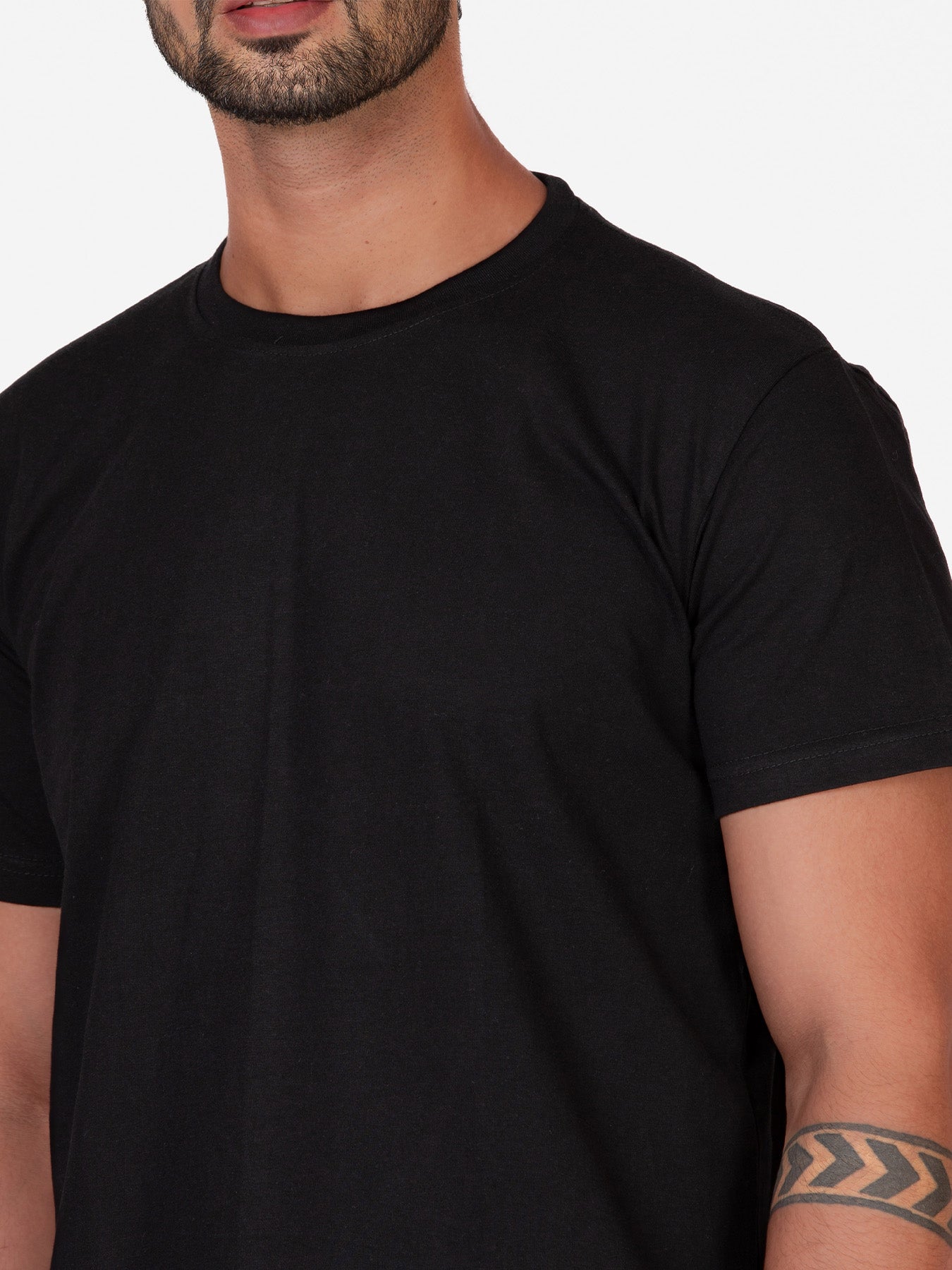 Organic Cotton T-Shirt - Black | Longline Fit