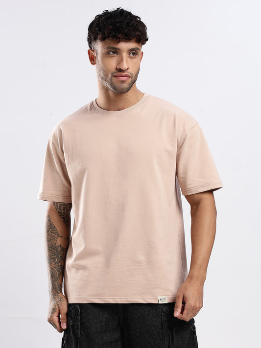 Premium Terry T-Shirt - Champagne Pink | Oversized Fit | 240 GSM