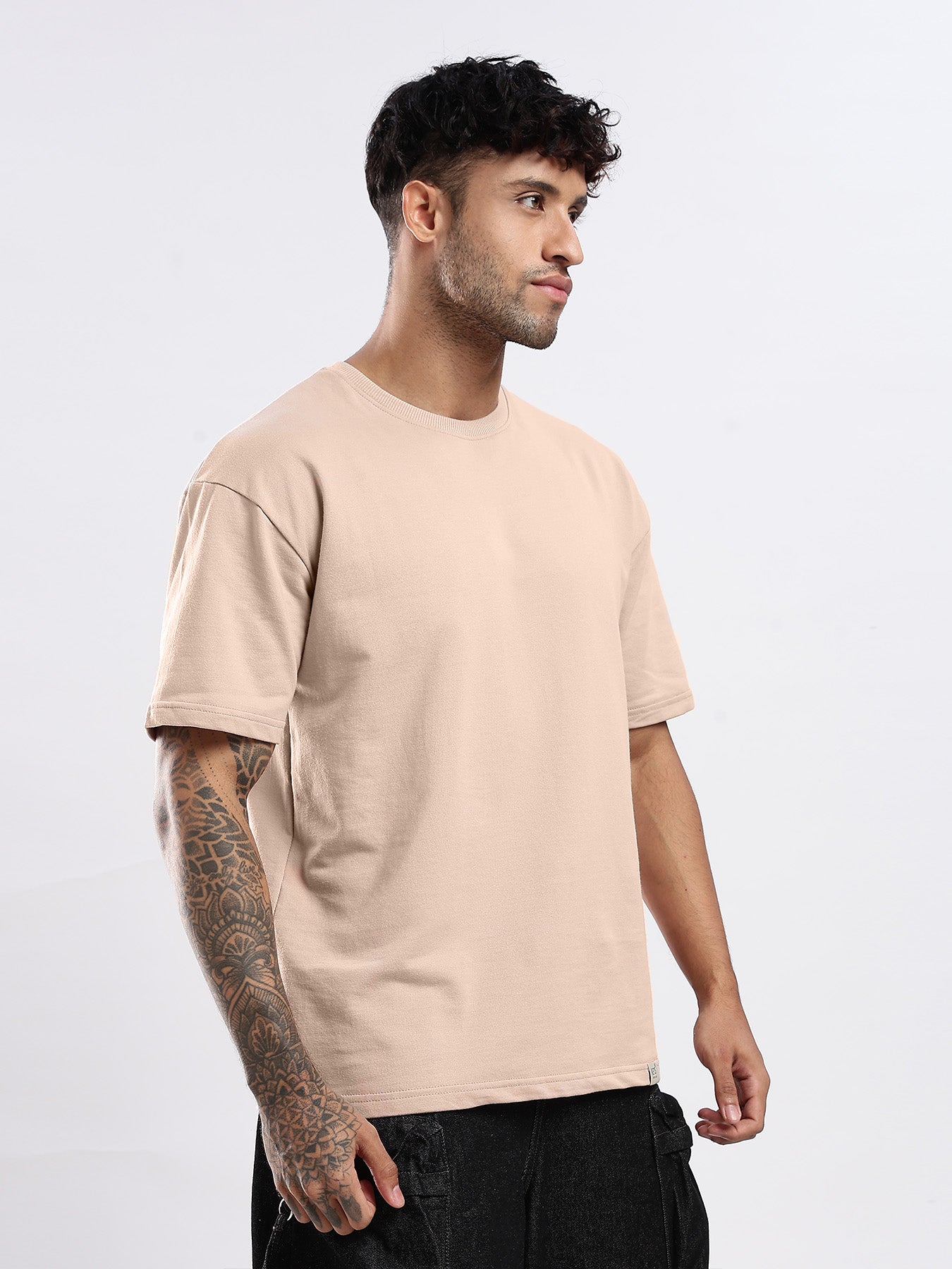 Premium Terry T-Shirt - Champagne Pink | Oversized Fit | 240 GSM