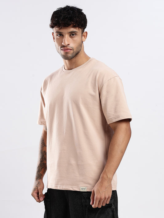 Premium Terry T-Shirt - Champagne Pink | Oversized Fit | 240 GSM