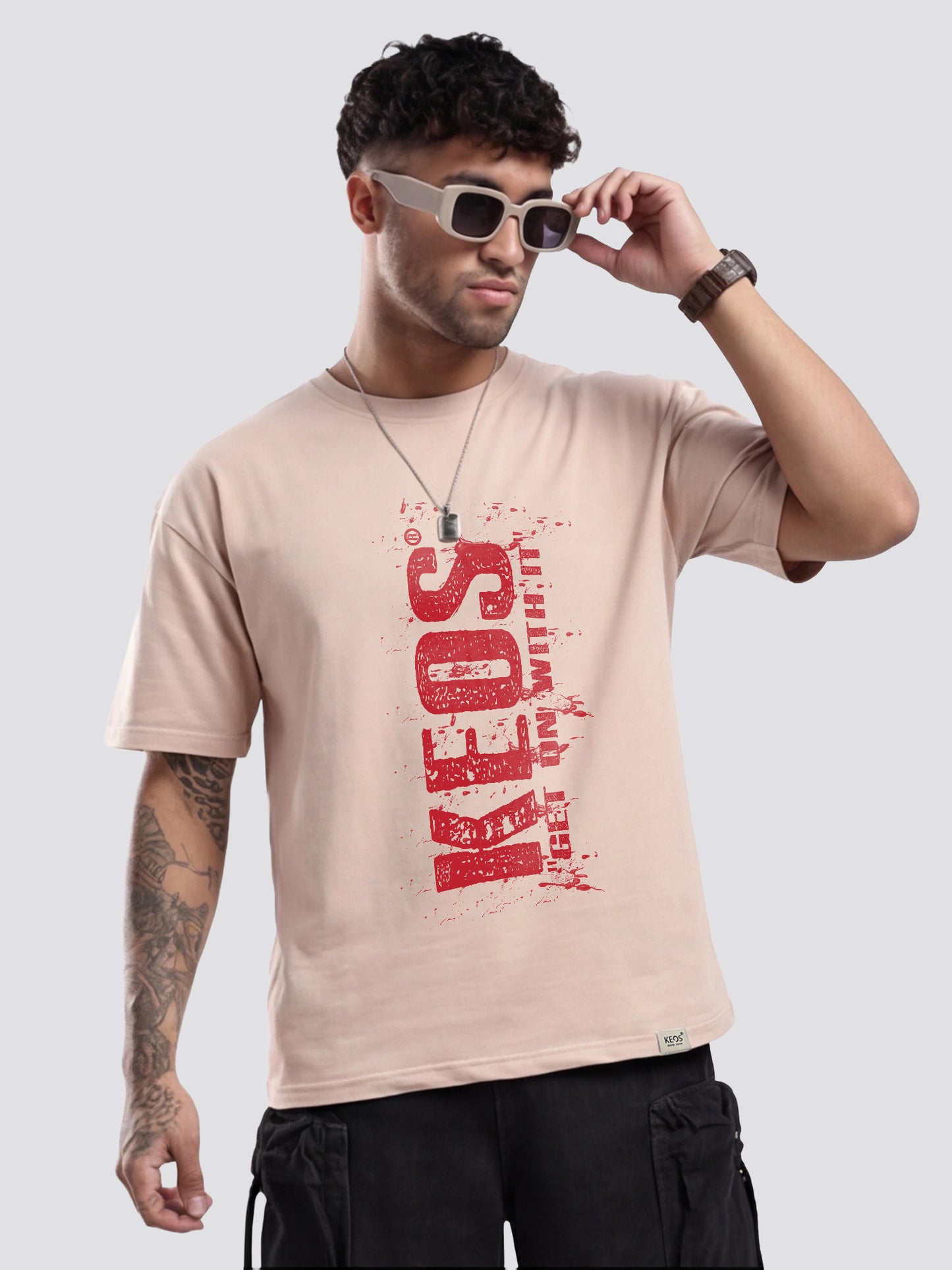 Premium Terry Graphic T-Shirt – Get On With It | Oversized Fit | 240 GSM