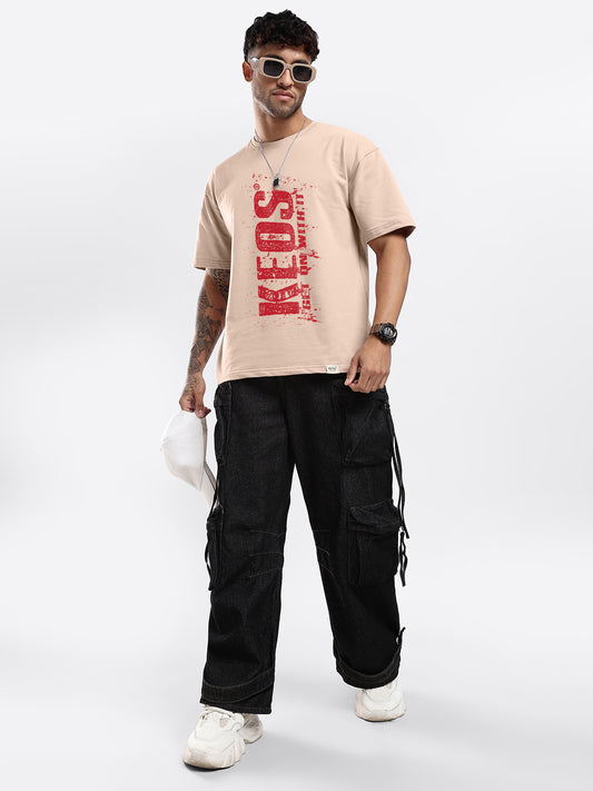 Premium Terry Graphic T-Shirt – Get On With It | Oversized Fit | 240 GSM