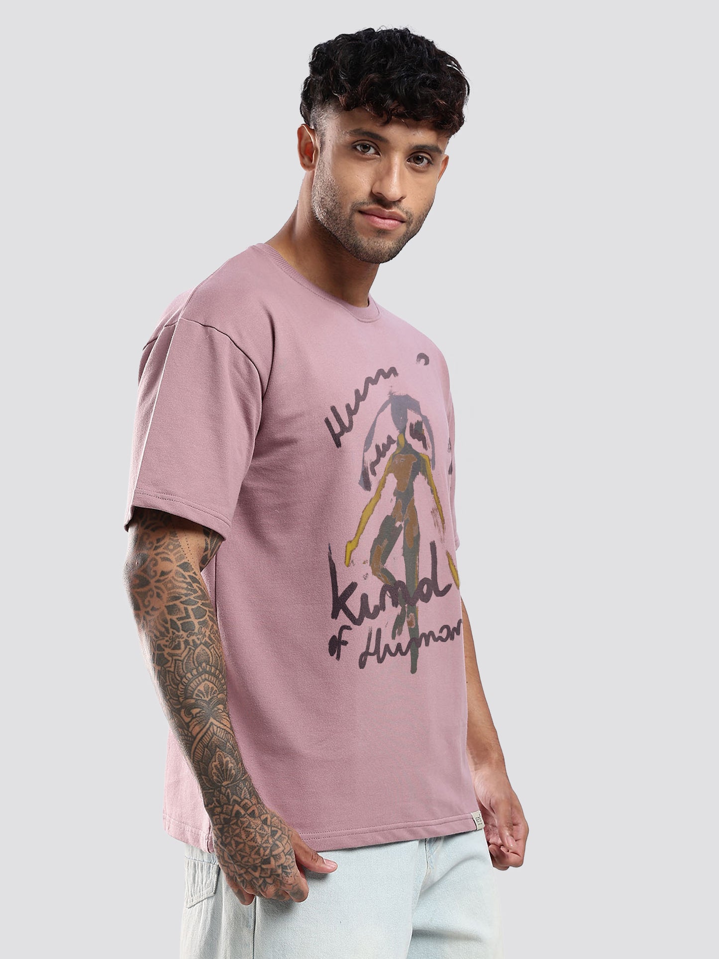 Premium Terry Graphic T-Shirt – Kind Of Human | Oversized Fit | 240 GSM