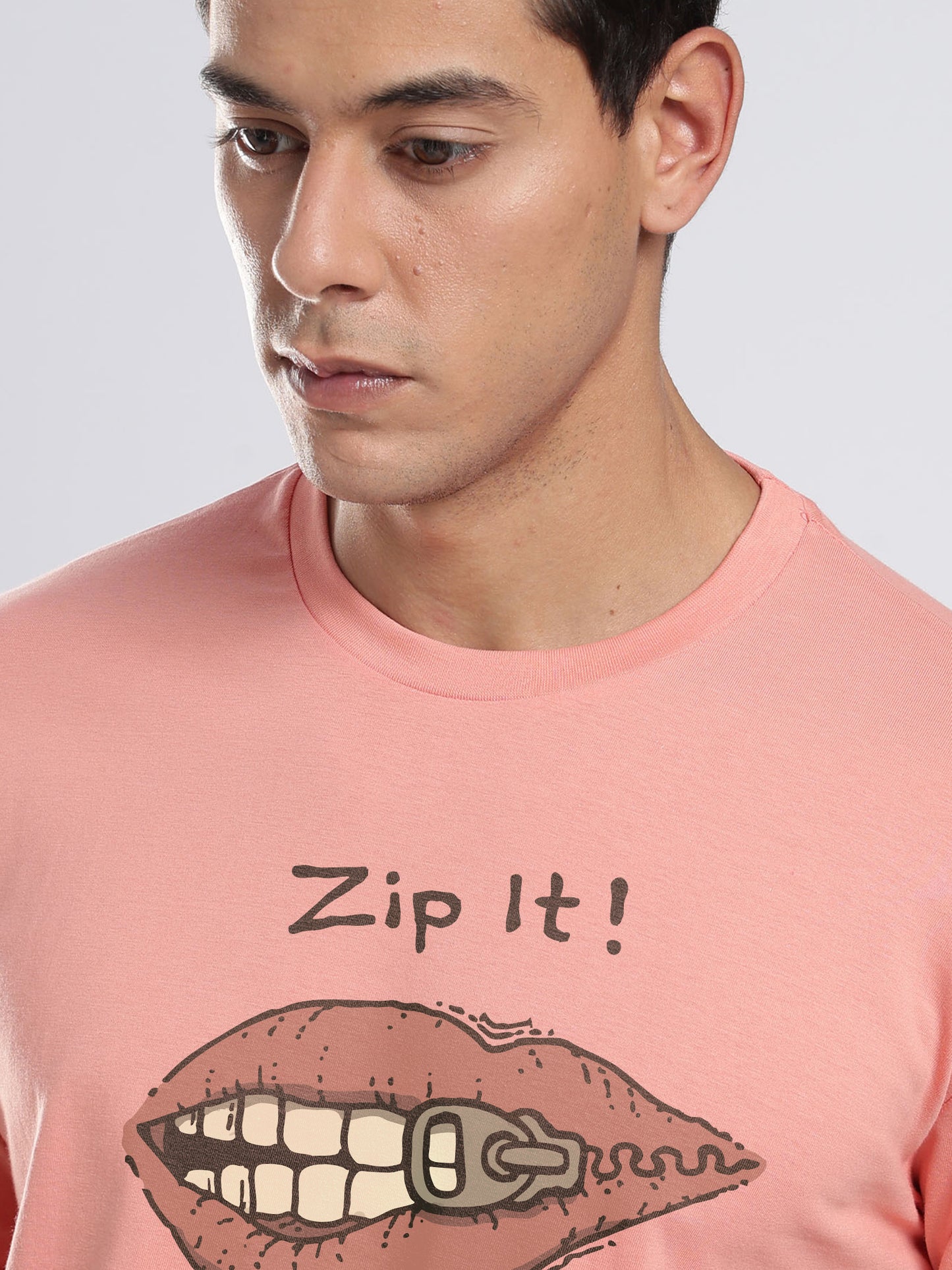 Organic Cotton Graphic T-Shirt – “Zip It” | Regular Fit