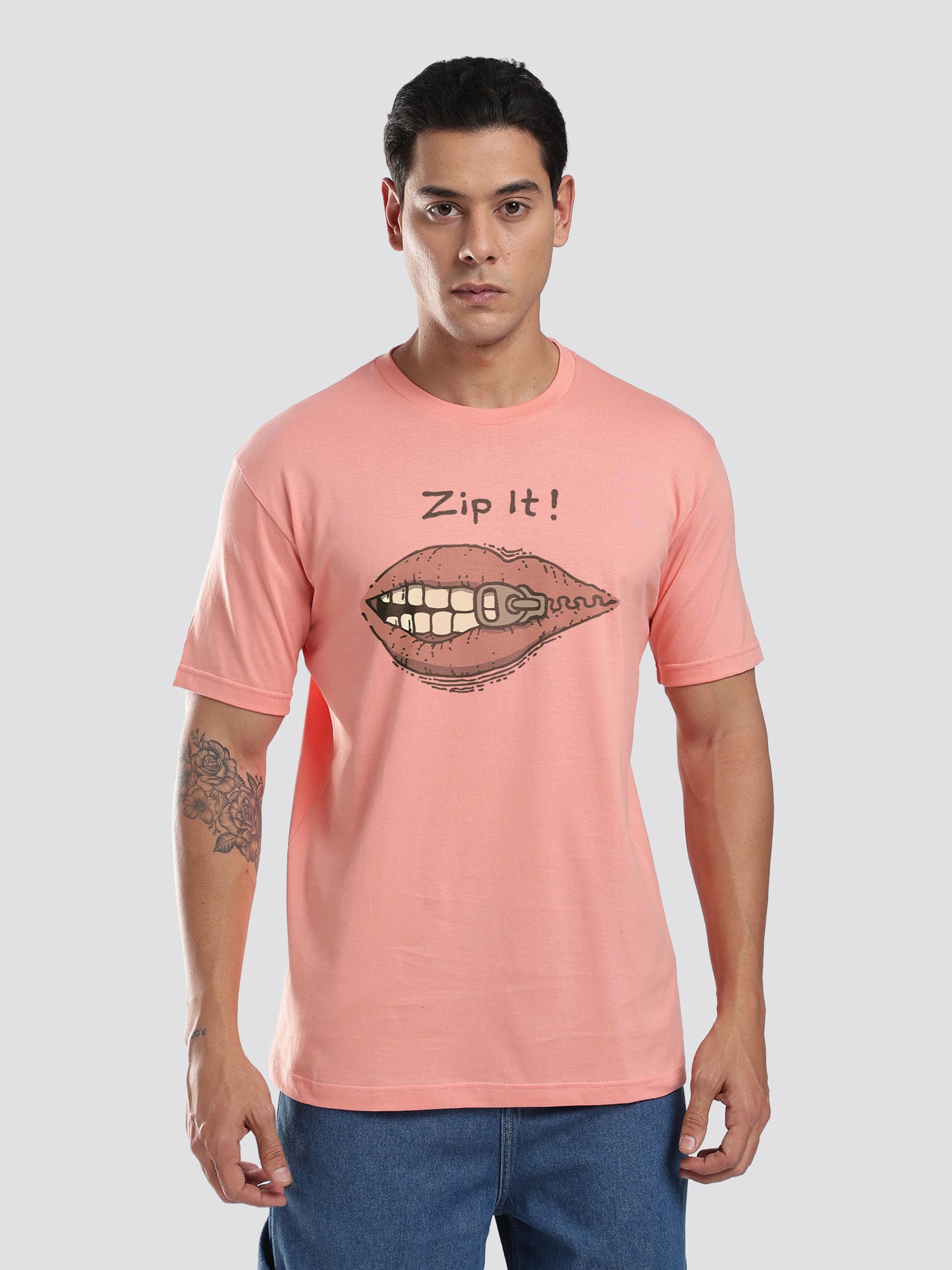 Organic Cotton Graphic T-Shirt – “Zip It” | Regular Fit