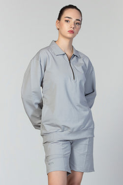 Premium Sweatshirt Co-ord Set - Light Grey
