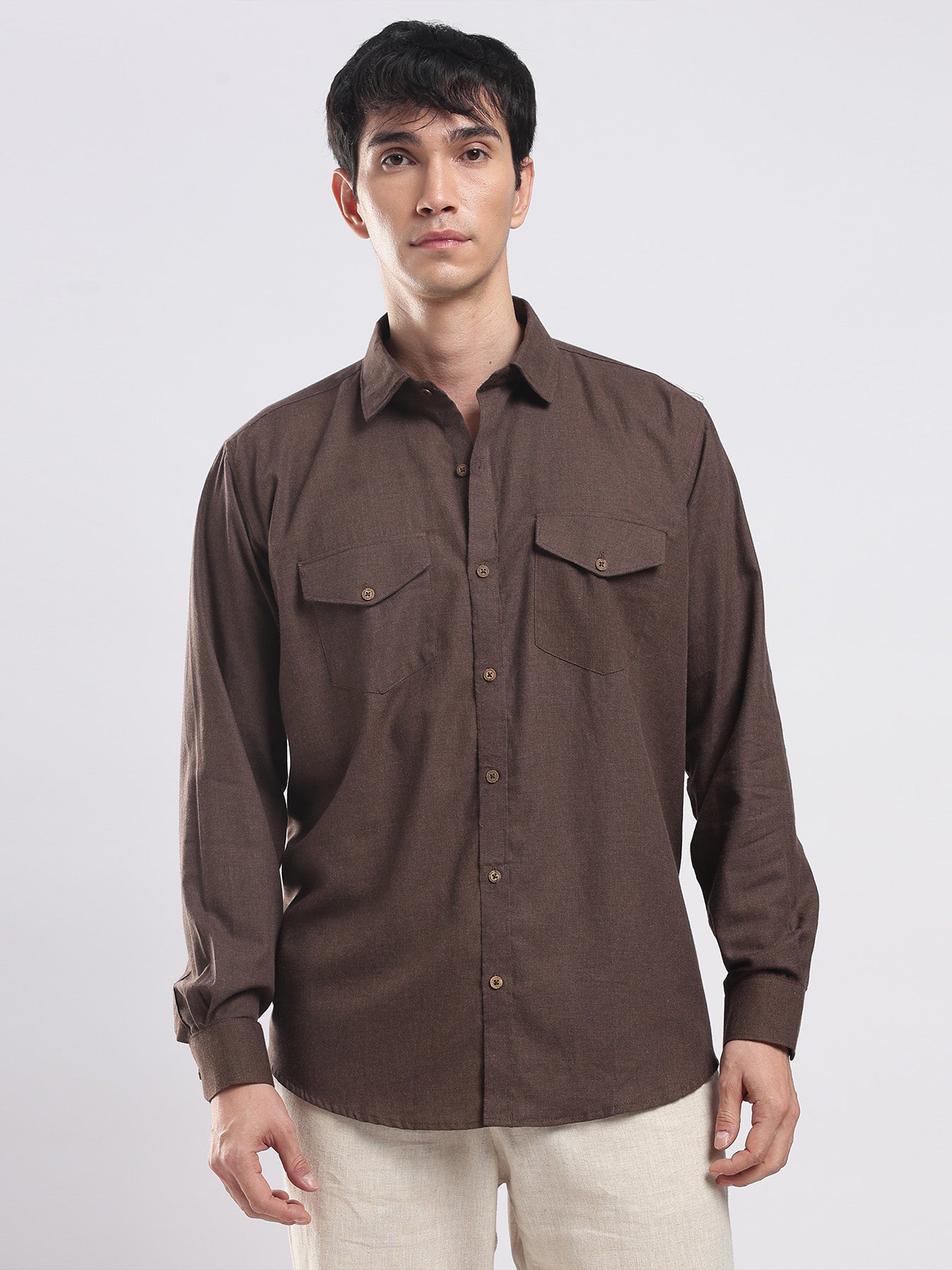 Cocoa Brown Utility Shirt