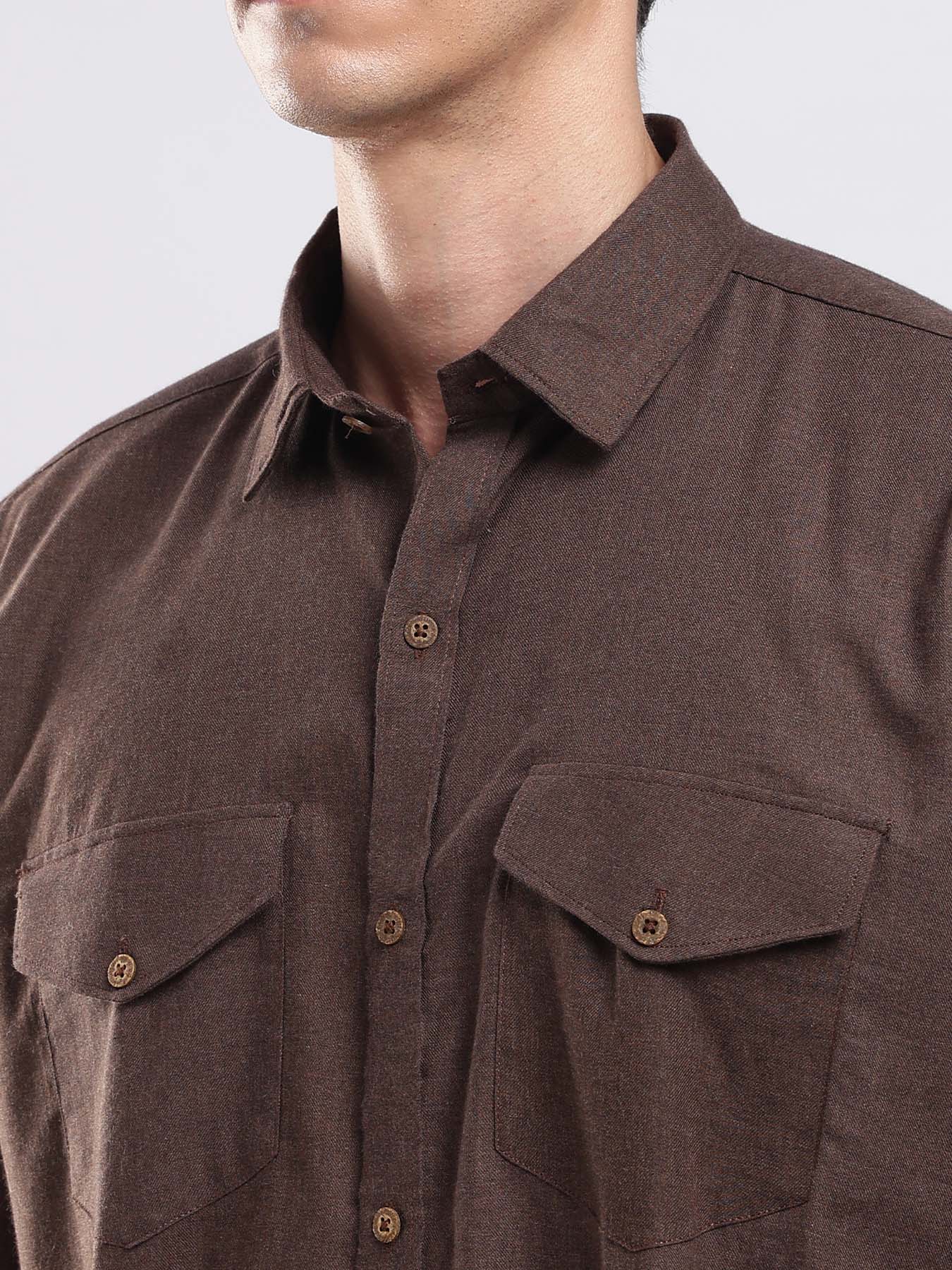 Cocoa Brown Utility Shirt