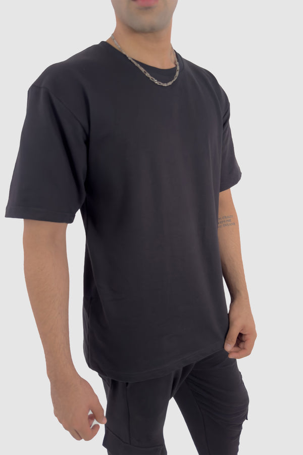 Premium Oversized T-shirt Co-ord Set - Black