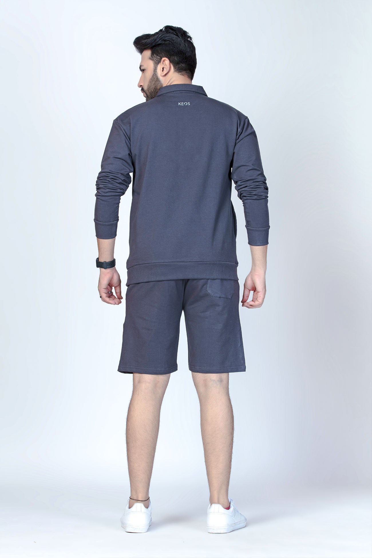 Zipper Sweatshirt Co-ord Set - Dark Grey - keos.life