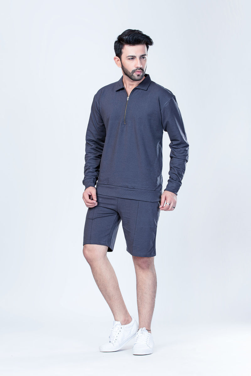Premium Sweatshirt Co-ord Set - Dark Grey