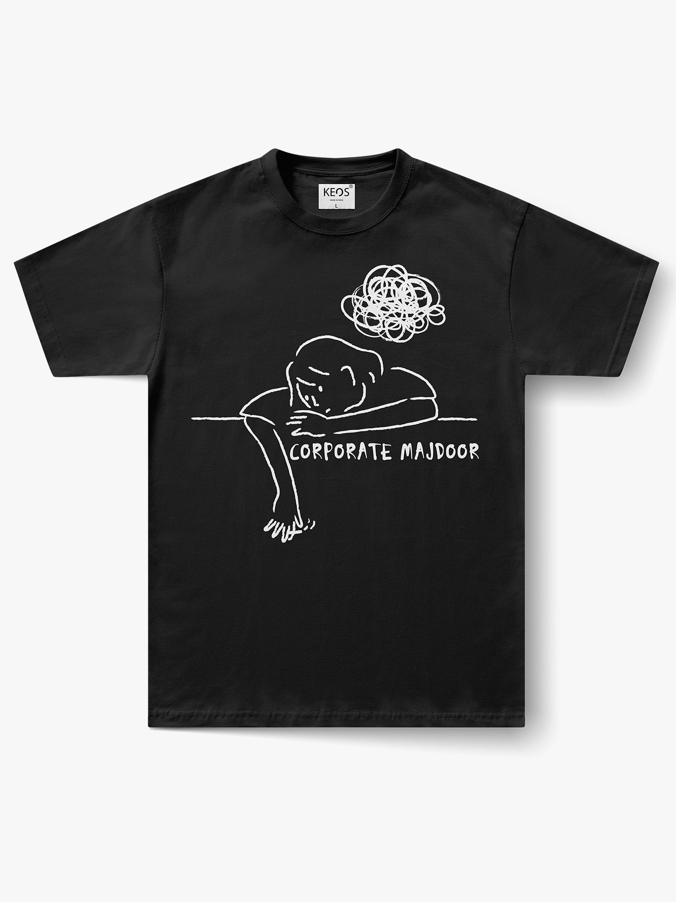 Organic Cotton Graphic T-Shirt – “Corporate Majdoor” | Regular Fit