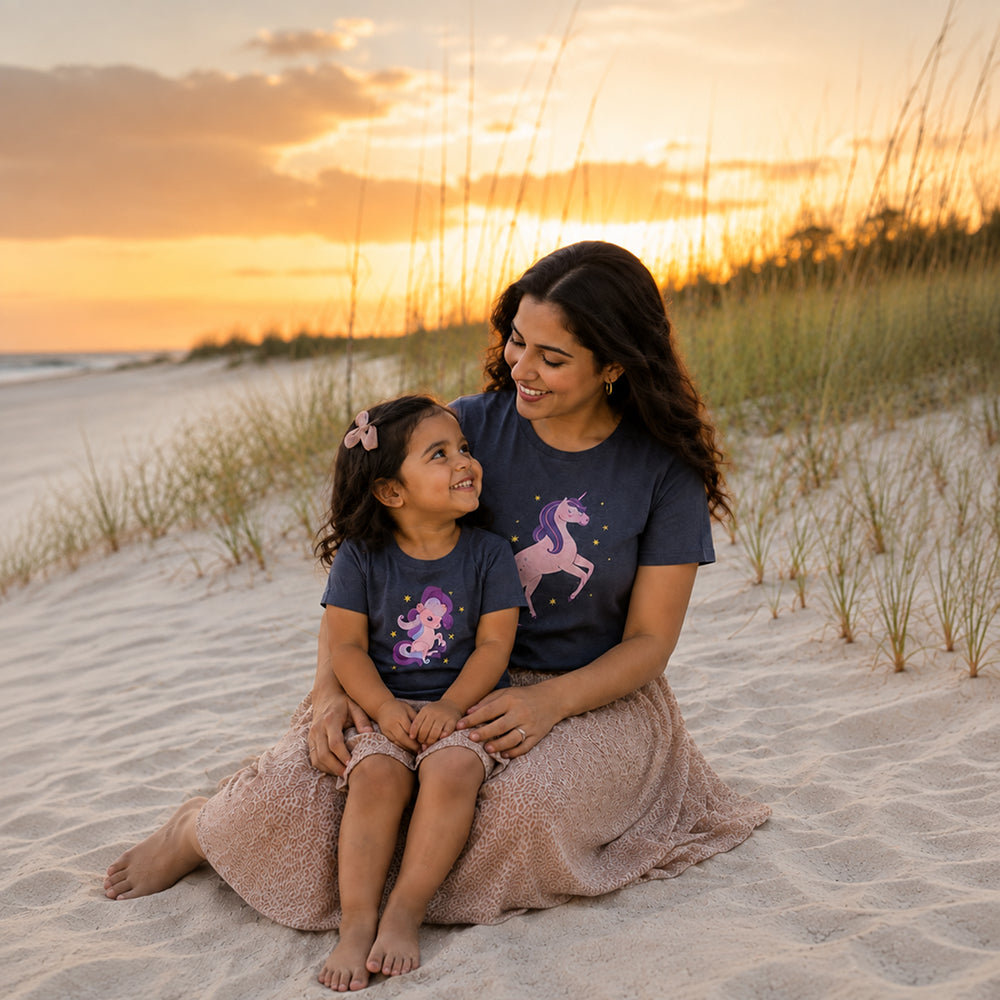 mini & Me Matching T-Shirts – “Unicorn & Baby Unicorn” (Pack of 2) 3127