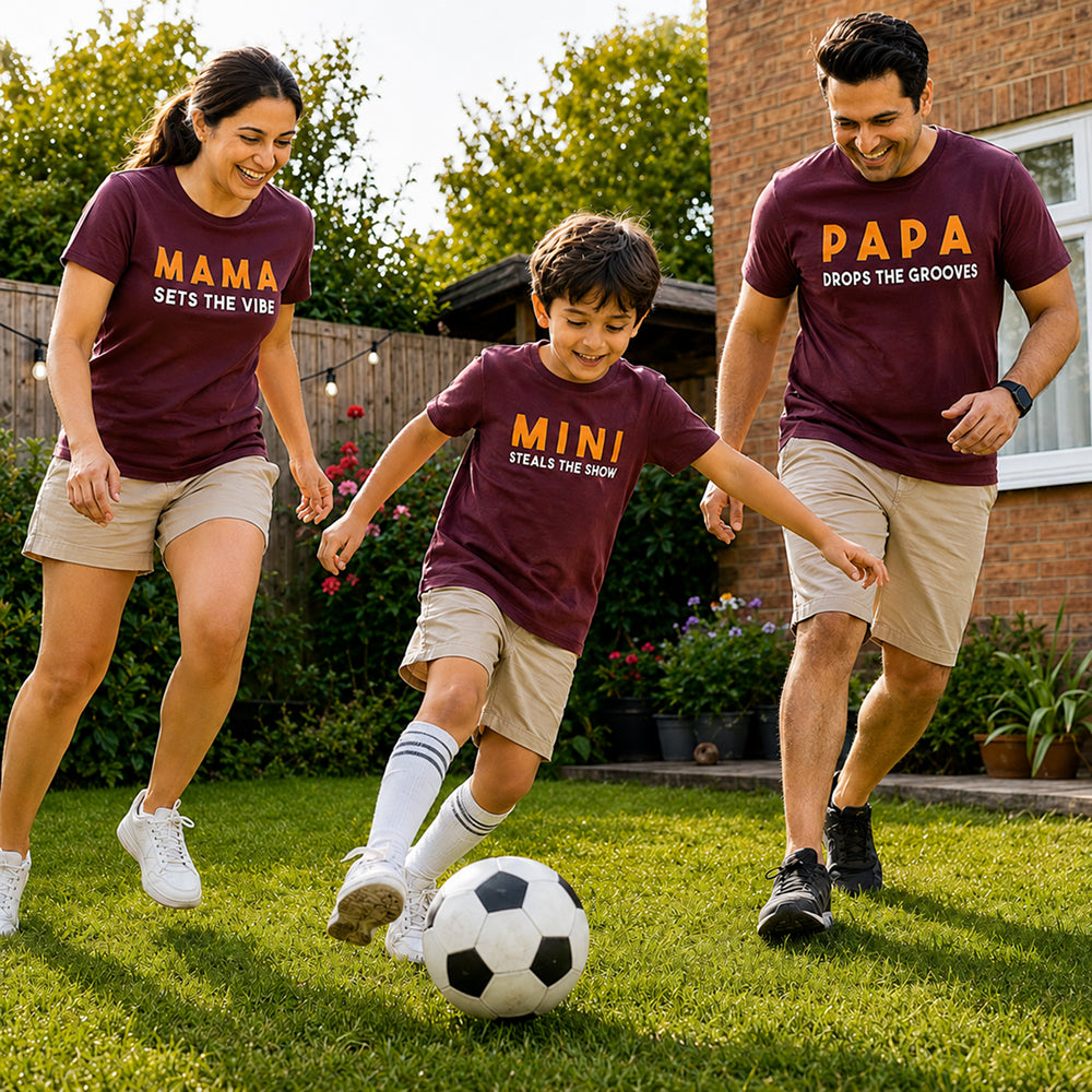 mini & Me Matching T-Shirts – “FAMILY GROOVE” (Pack of 3) 4111