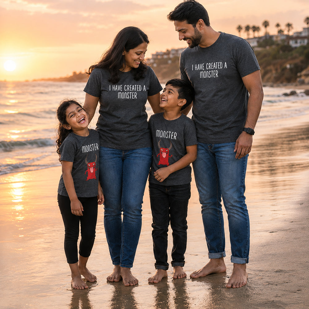 mini & Me Matching T-Shirts – “I’ve Created a Monster & Monster” (Family Pack) 3114