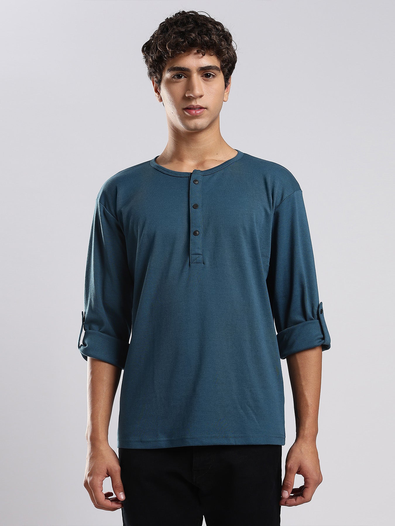 Men's Henley Shirt - Deep Waters