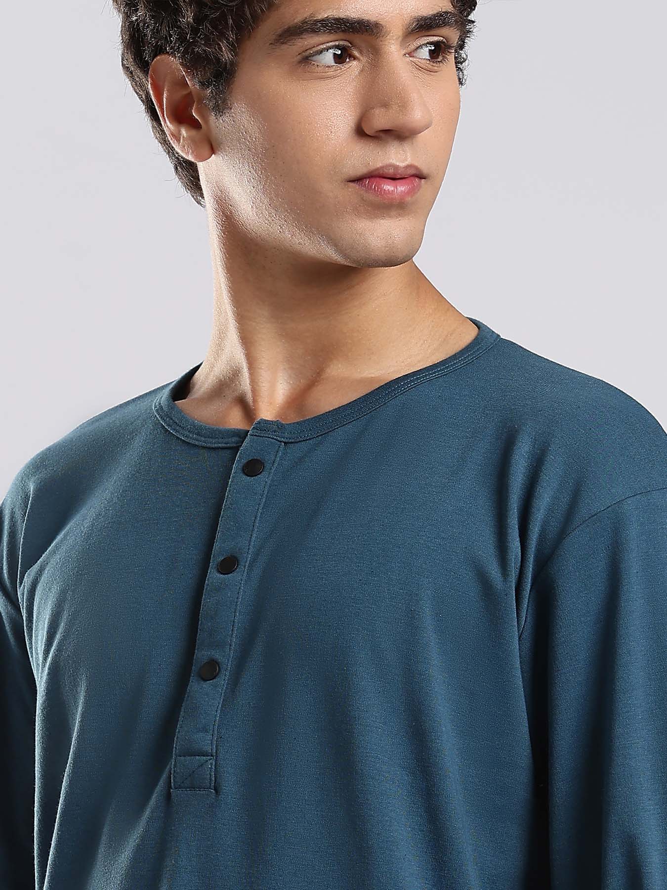 Men's Henley Shirt - Deep Waters