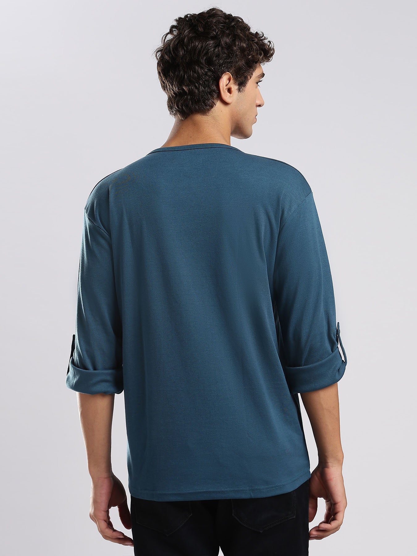 Men's Henley Shirt - Deep Waters