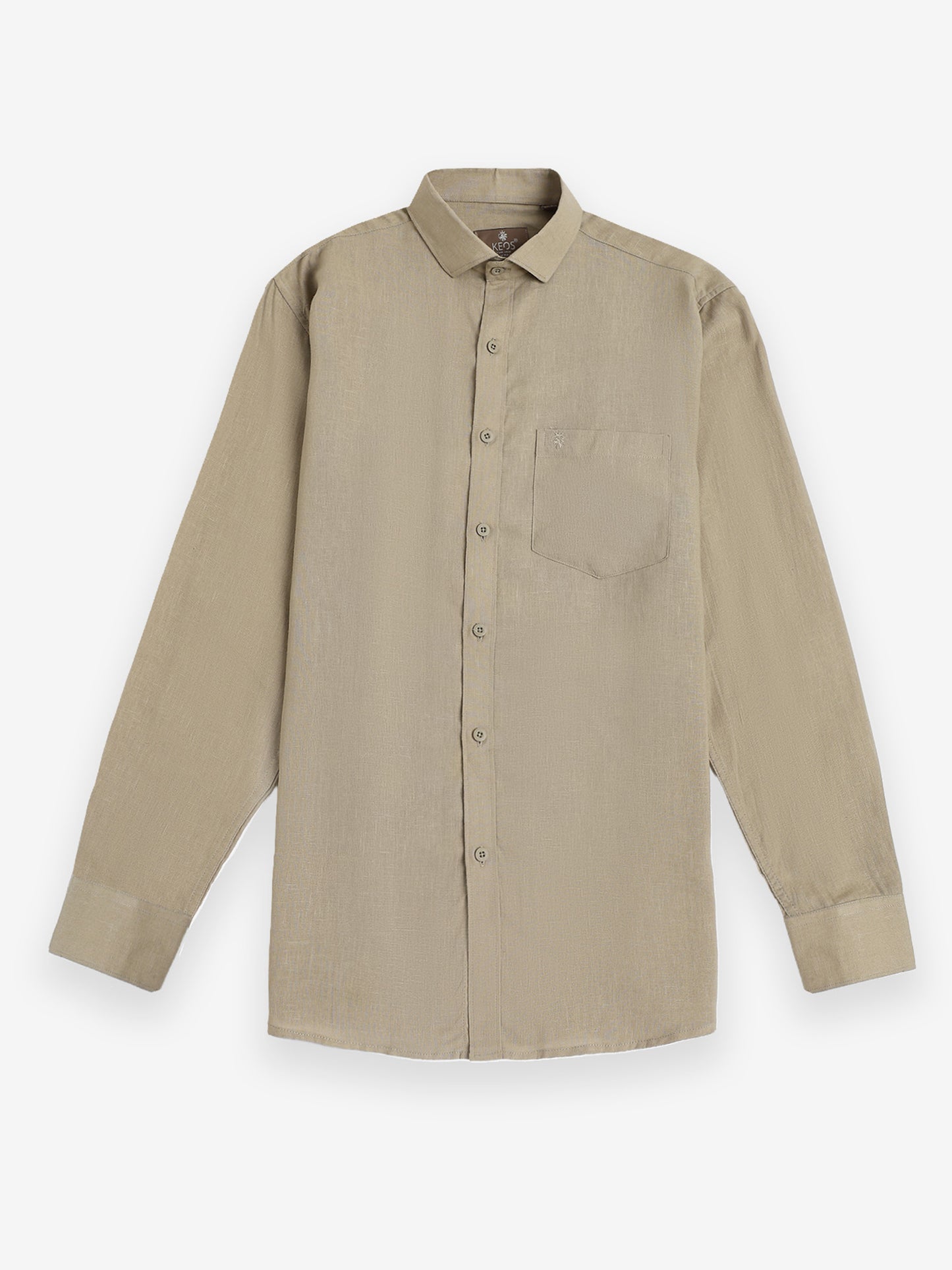 Men's Desert Taupe European Linen Shirt