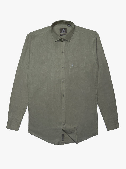 Desert Taupe European Linen Blended Shirt