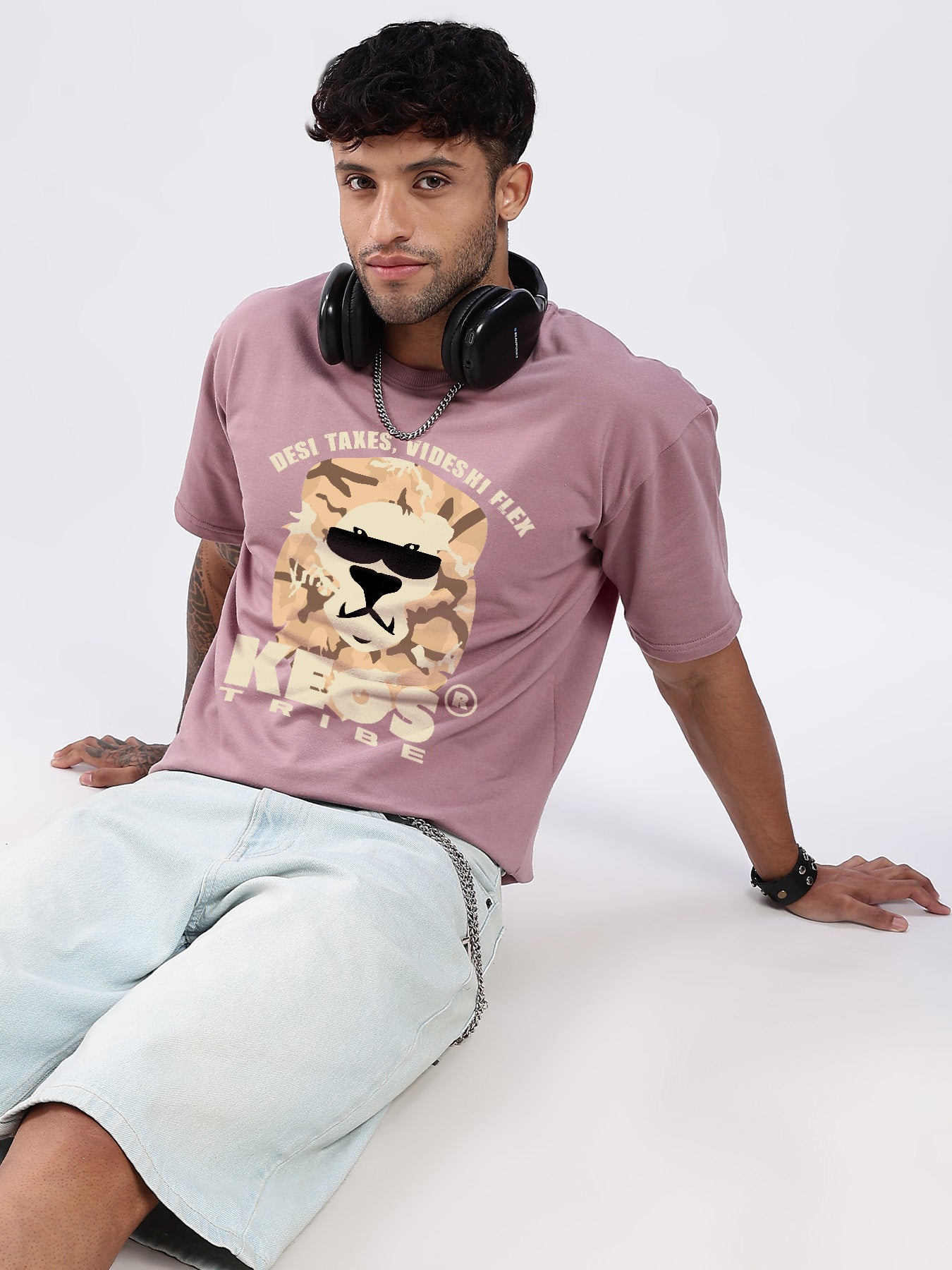 Premium Terry Graphic T-Shirt – Desi Taxes | Oversized Fit | 240 GSM