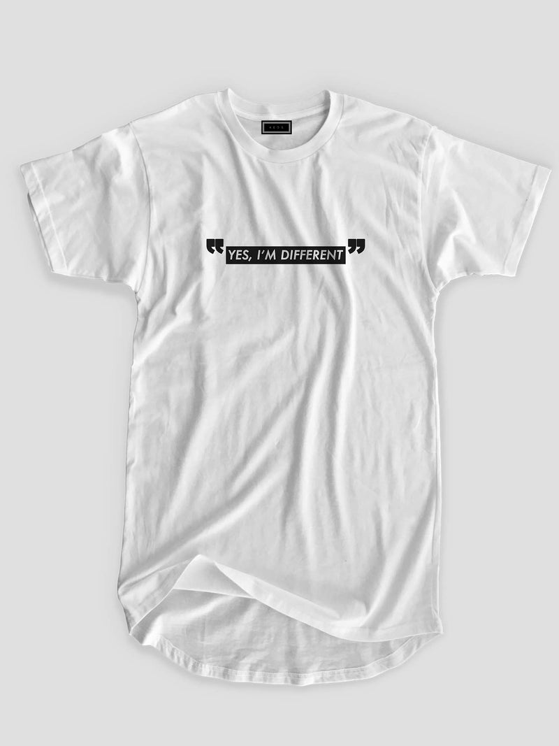"Yes, I'm Different" Organic Longline Cotton T-shirt