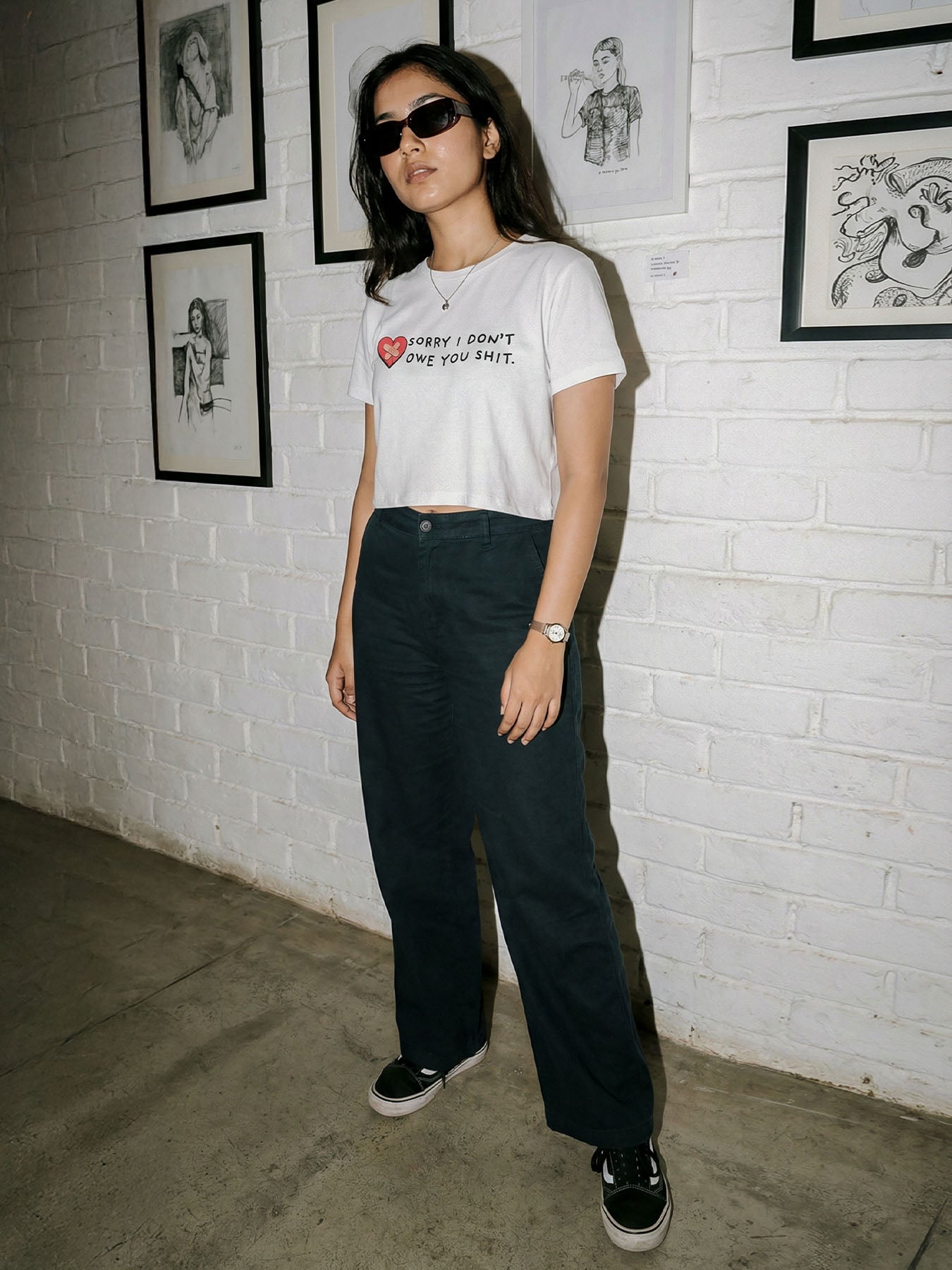 Organic Cotton Crop Top - Don't Owe You