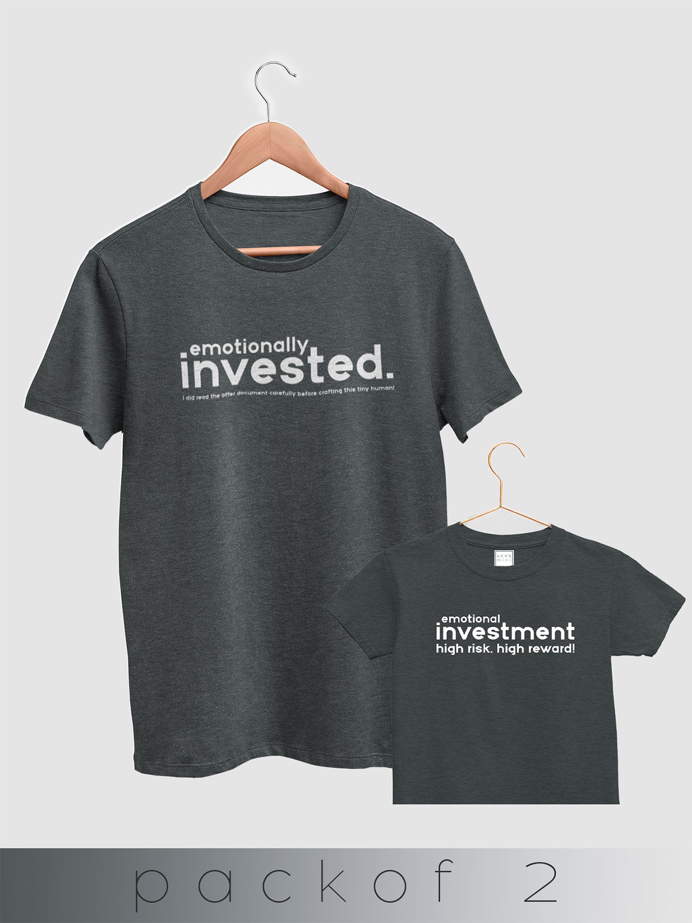 mini & Me Matching T-Shirts – “Emotional Investment” (Pack of 2)