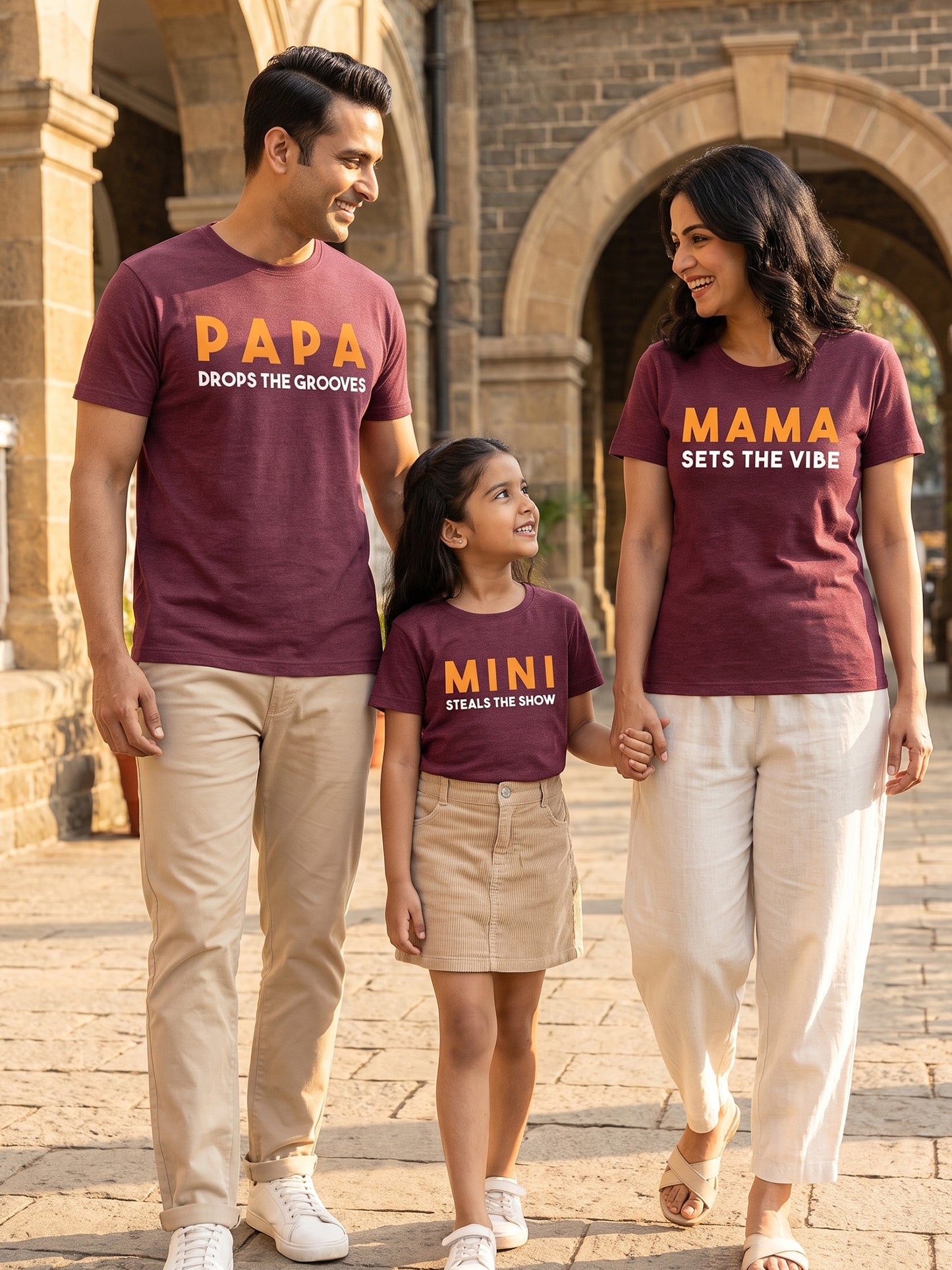mini & Me Matching T-Shirts – “FAMILY GROOVE” (Pack of 3)