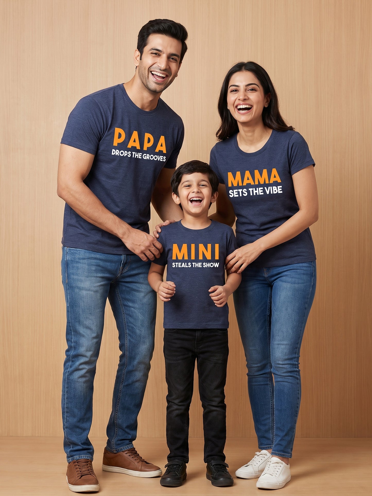 mini & Me Matching T-Shirts – “FAMILY GROOVE” (Pack of 3)