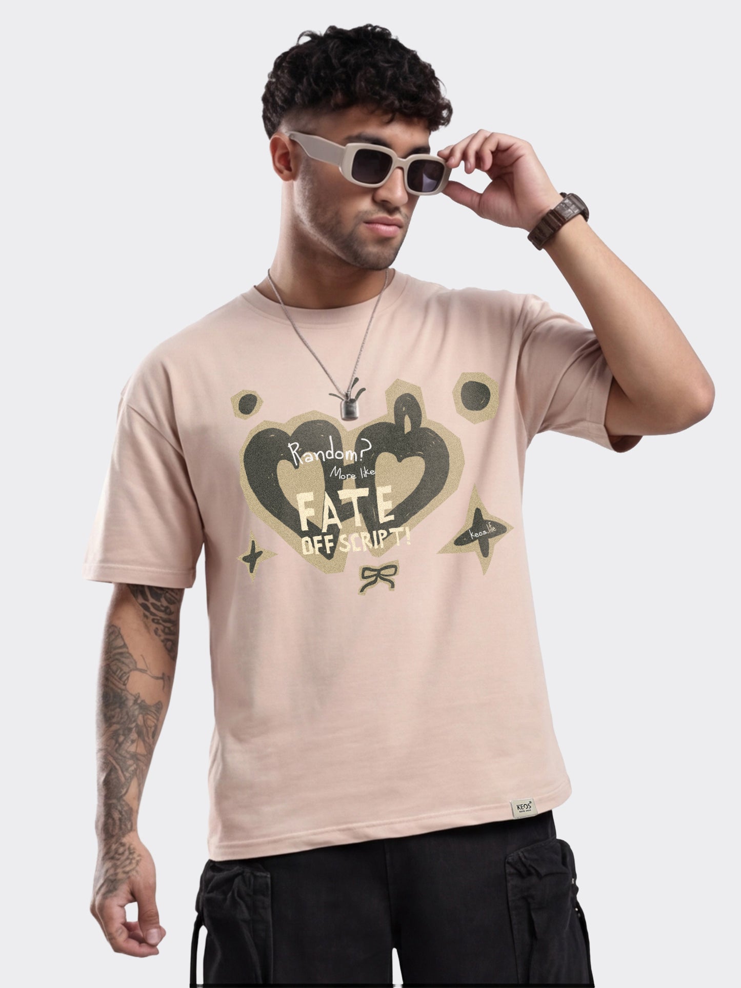 Premium Terry Graphic T-Shirt – FATE OFF SCRIPT| Oversized Fit | 240 GSM