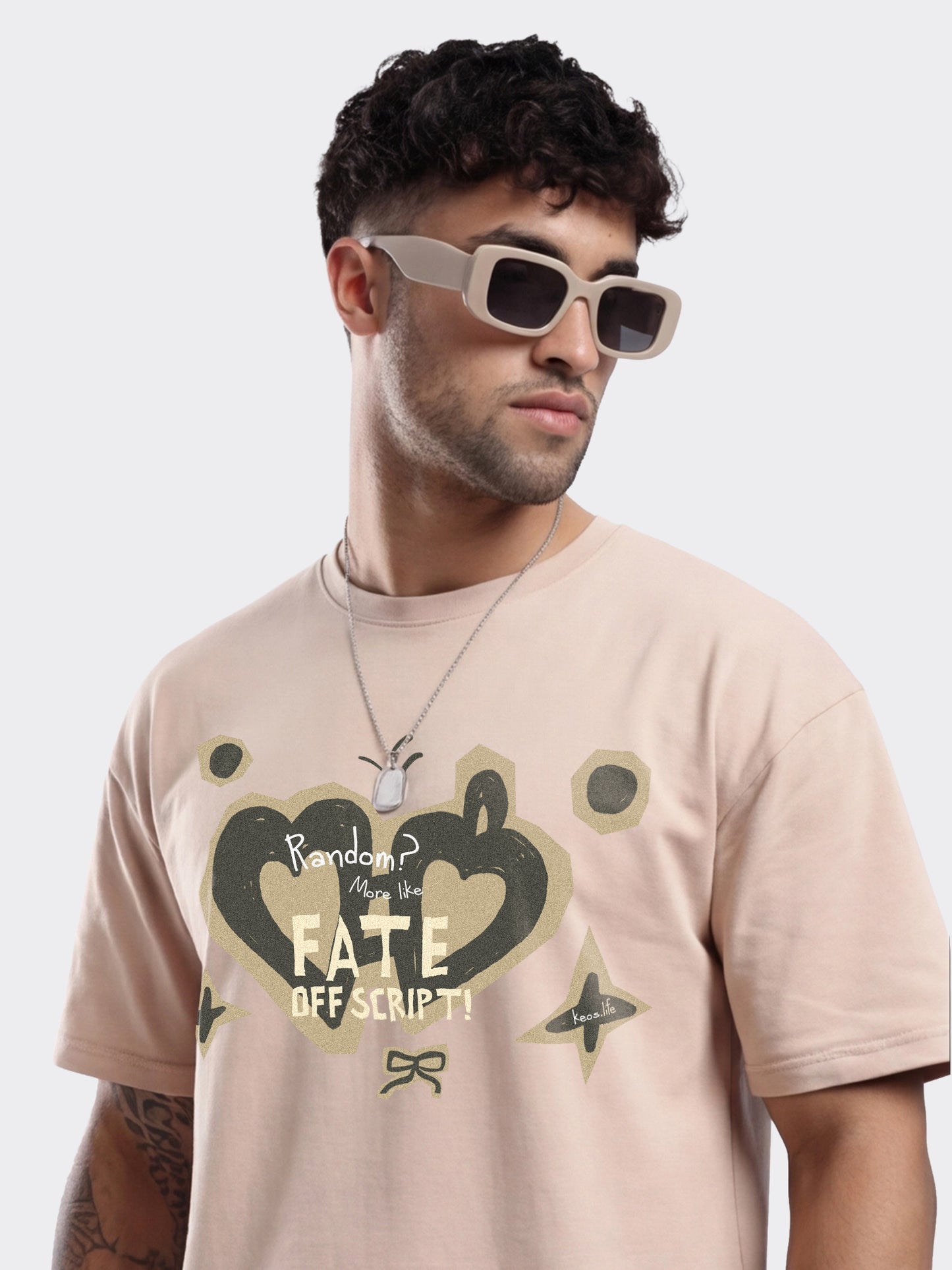 Premium Terry Graphic T-Shirt – FATE OFF SCRIPT| Oversized Fit | 240 GSM