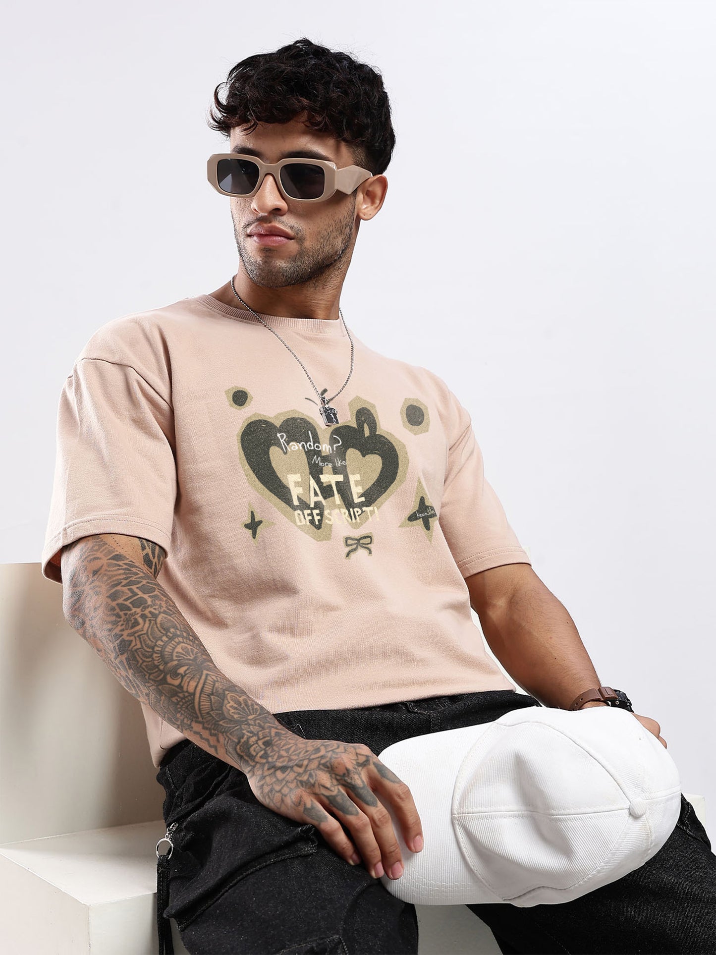 Premium Terry Graphic T-Shirt – FATE OFF SCRIPT| Oversized Fit | 240 GSM